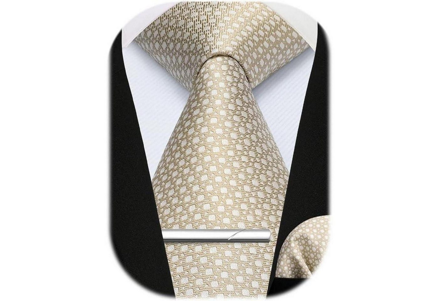 LuxusKollektion Krawatte Krawatte Herren Einstecktuch C1-Champagner Einheitsgröße von LuxusKollektion