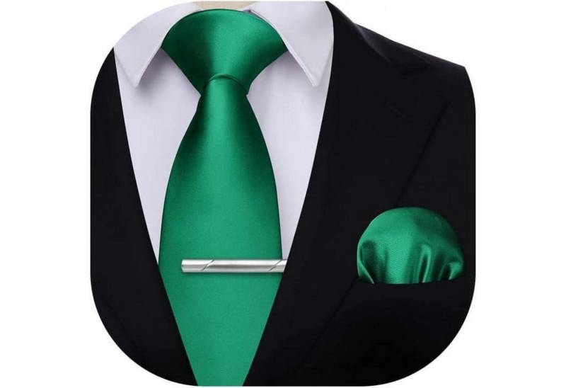 LuxusKollektion Krawatte Krawatte Herren Einstecktuch Einheitsgröße Smaragdgrün von LuxusKollektion