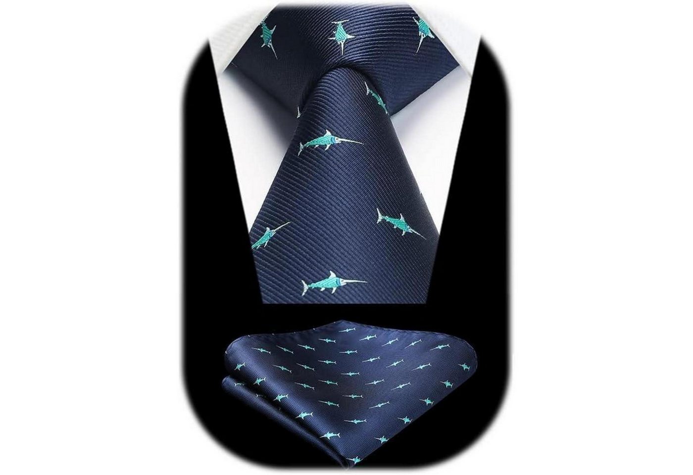 LuxusKollektion Krawatte Krawatte Herren Einstecktuch Hochzeit Navy Blau-8 Einheitsgröße von LuxusKollektion