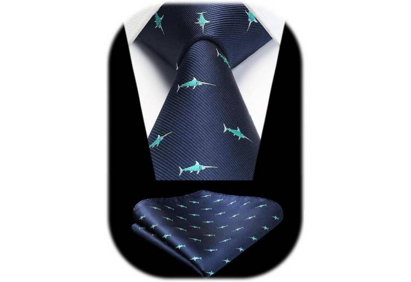 LuxusKollektion Krawatte Krawatte Herren Einstecktuch Hochzeit Navy Blau-8 Einheitsgröße von LuxusKollektion