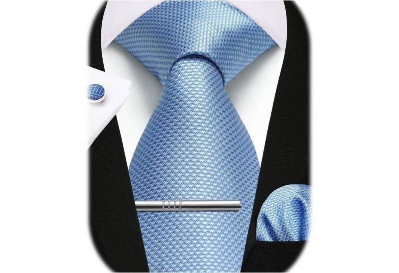 LuxusKollektion Krawatte Krawatte Herren Einstecktuch Manschettenknöpfe Blau-2 Einheitsgröße LuxusKollektion Krawatte Krawatte Herren Einstecktuch Manschettenknöpfe Blau-2 Einheitsgröße von LuxusKollektion
