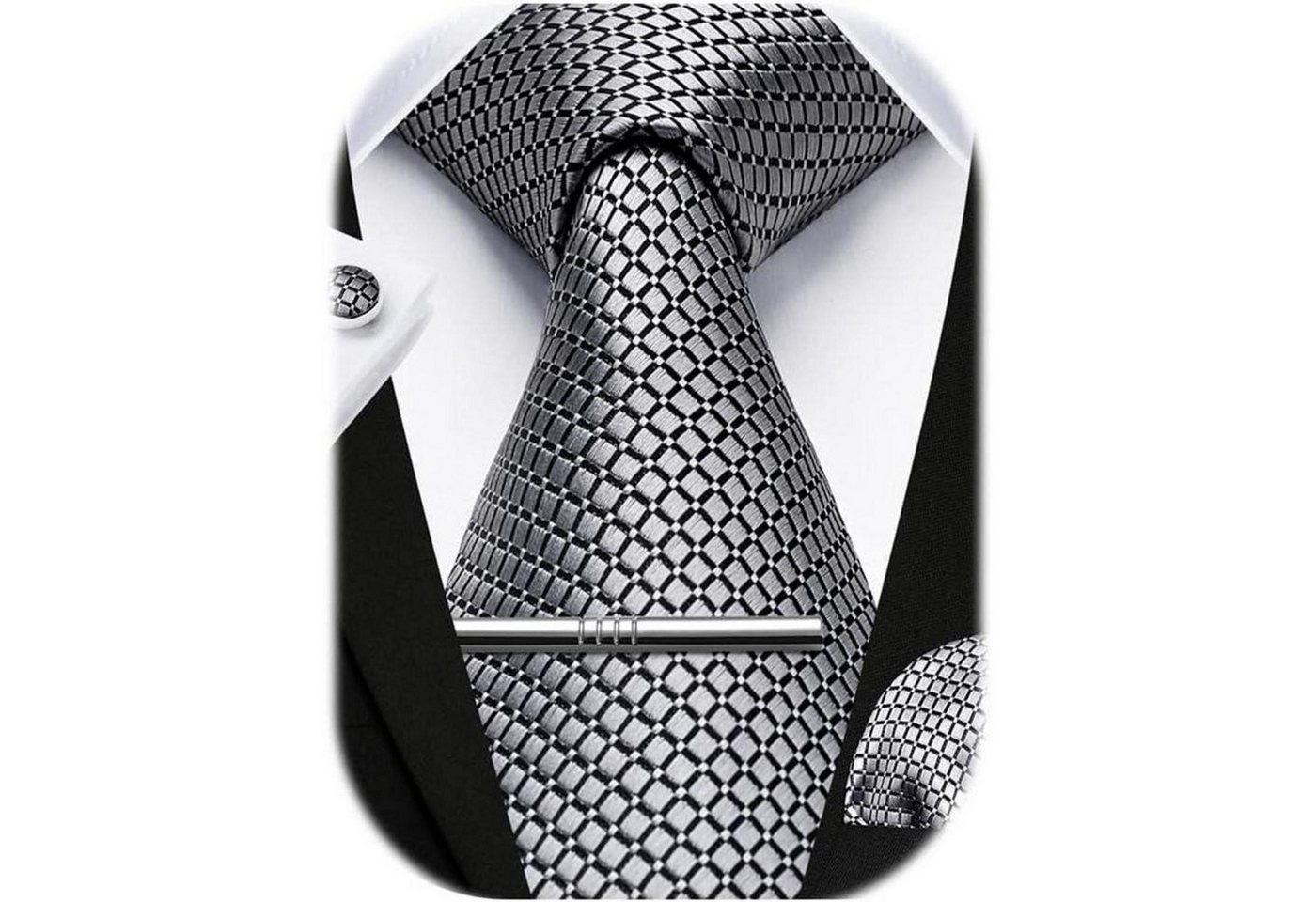 LuxusKollektion Krawatte Krawatte Herren Einstecktuch Manschettenknöpfe Klammer Splitter von LuxusKollektion