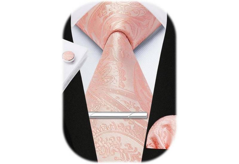 LuxusKollektion Krawatte Krawatte Herren Einstecktuch Manschettenknopf Hellrosa Einheitsgröße LuxusKollektion Krawatte Krawatte Herren Einstecktuch Manschettenknopf Hellrosa Einheitsgröße von LuxusKollektion