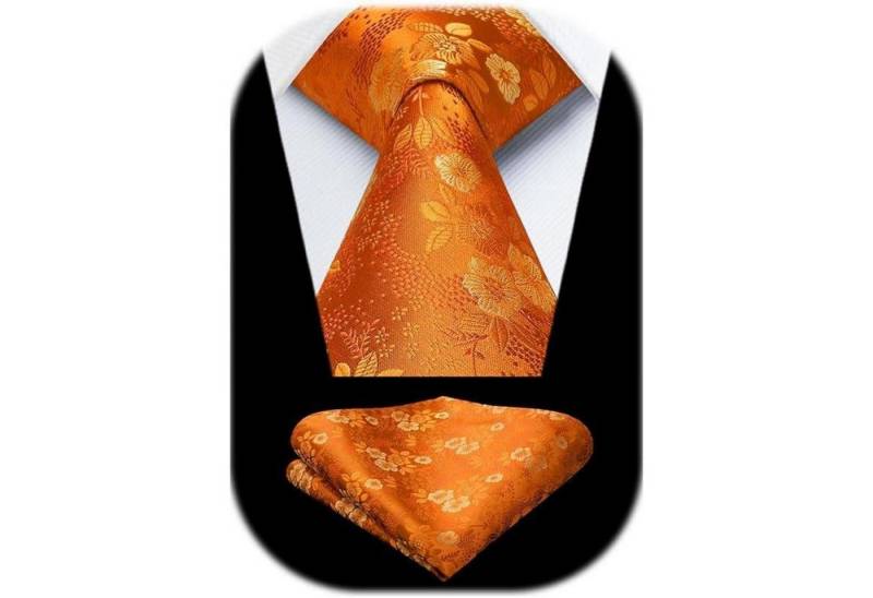 LuxusKollektion Krawatte Krawatte Herren Einstecktuch P25a-leuchtendes Orange-02 Einheitsgröße von LuxusKollektion