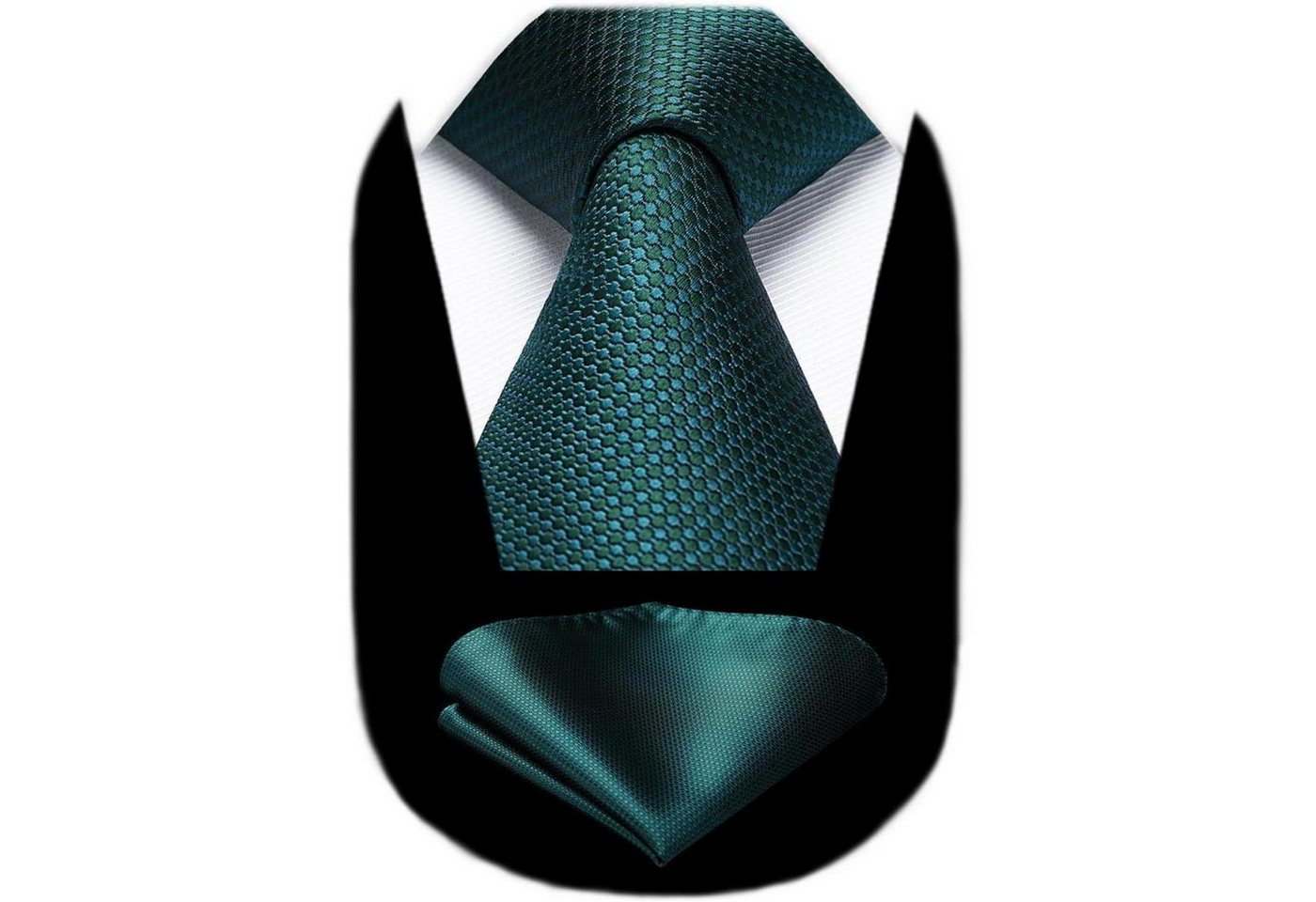 LuxusKollektion Krawatte Krawatte Herren Einstecktuch Set Hochzeit Business Dunkel Grün von LuxusKollektion