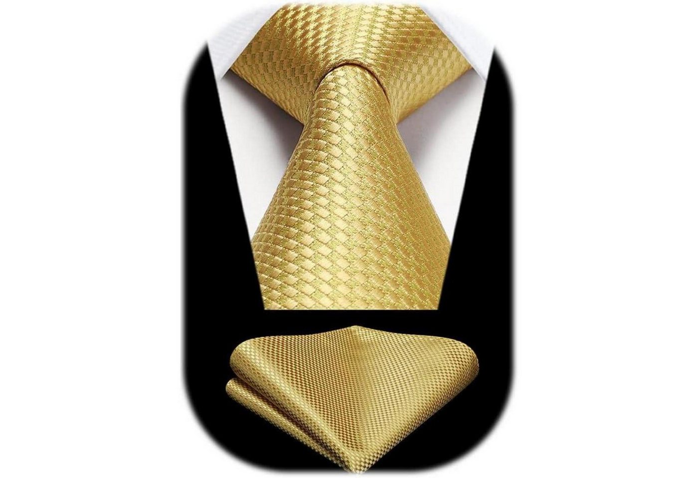 LuxusKollektion Krawatte Krawatte Herren Einstecktuch Set Hochzeit Business Party Gelbe von LuxusKollektion