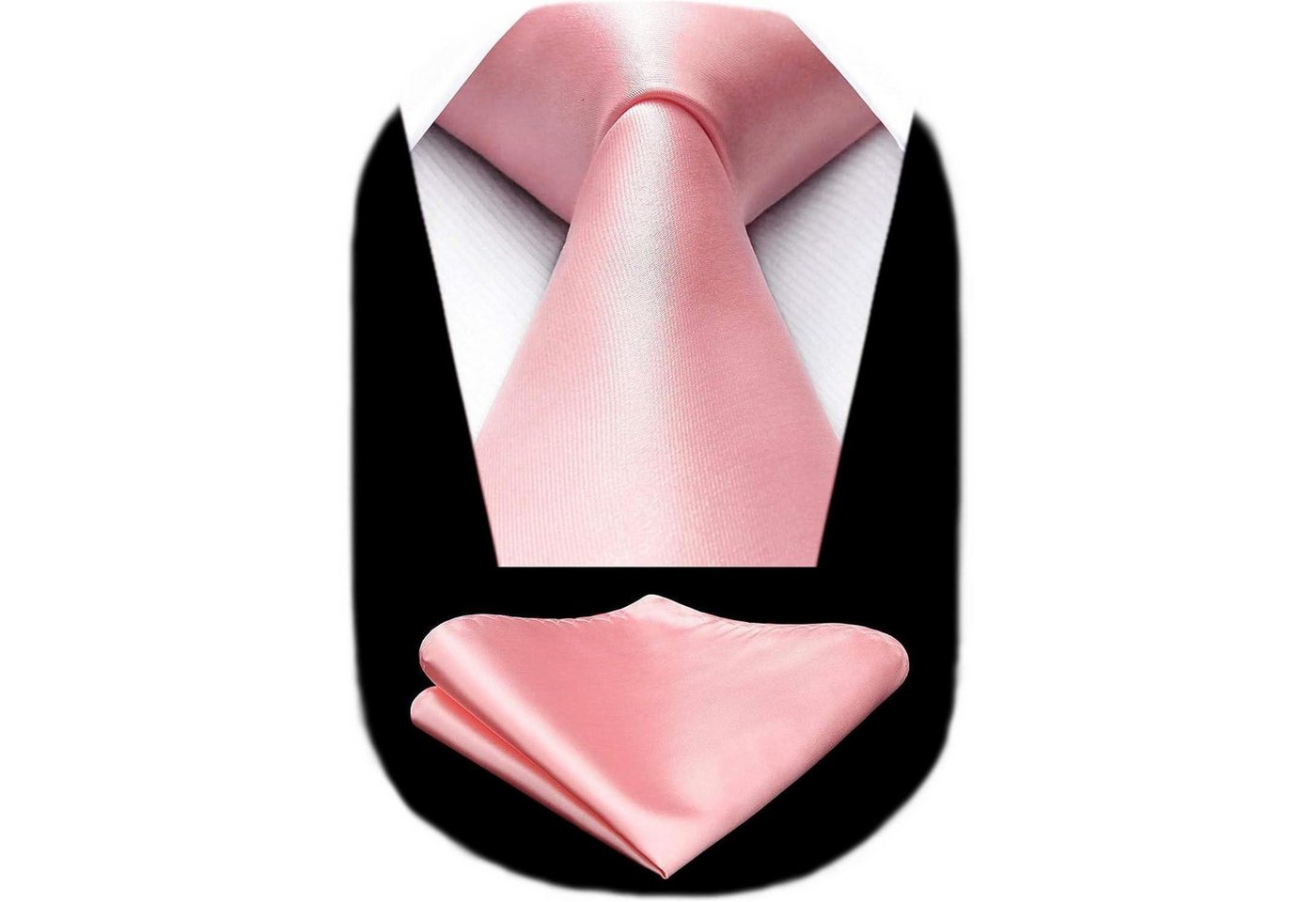 LuxusKollektion Krawatte Krawatte Herren Einstecktuch Set Hochzeit Party Pink-3 Einheitsgröße von LuxusKollektion