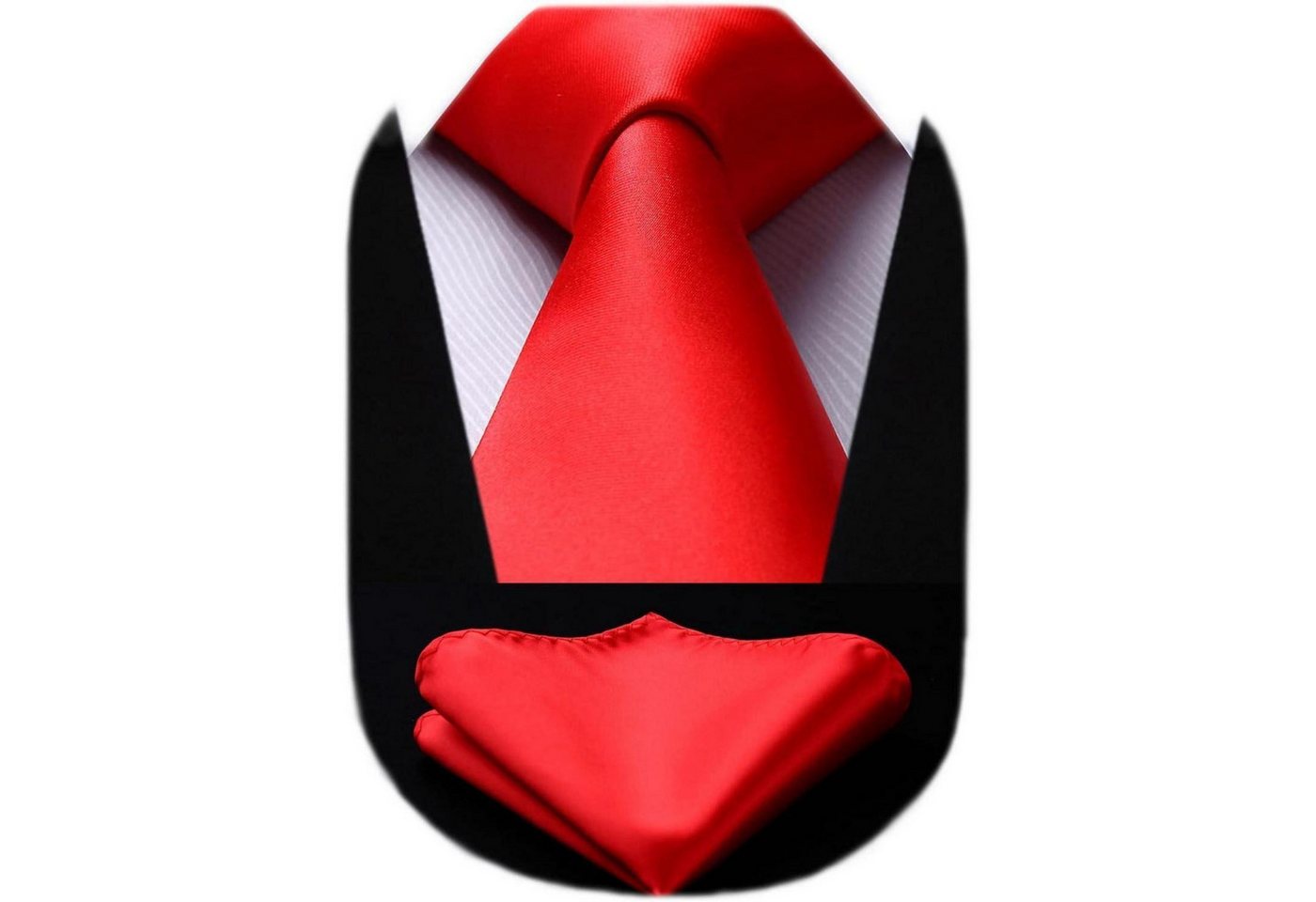 LuxusKollektion Krawatte Krawatte Herren Einstecktuch Set Hochzeit Party Rot Einheitsgröße von LuxusKollektion