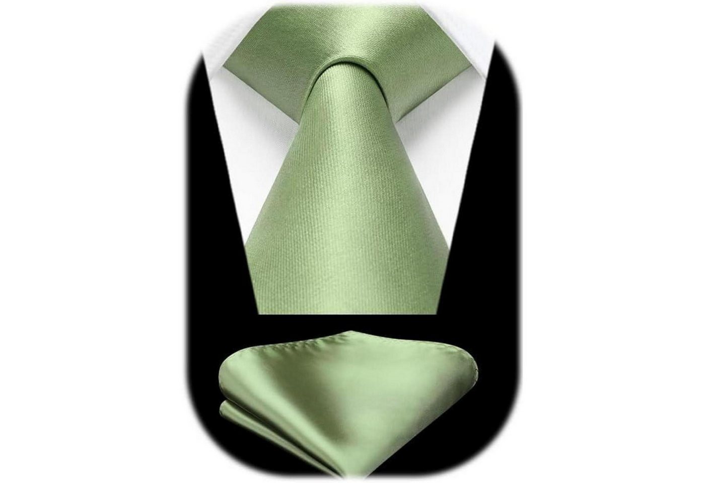 LuxusKollektion Krawatte Krawatte Herren Einstecktuch Set Z2-salbei Grün Einheitsgröße von LuxusKollektion