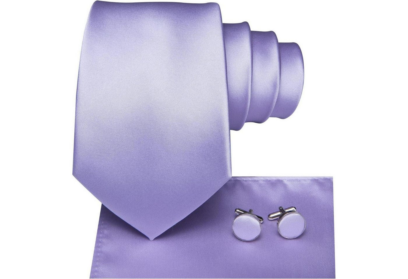 LuxusKollektion Krawatte Krawatte Herren Einstecktuch Taschentuch Set light purple solid von LuxusKollektion