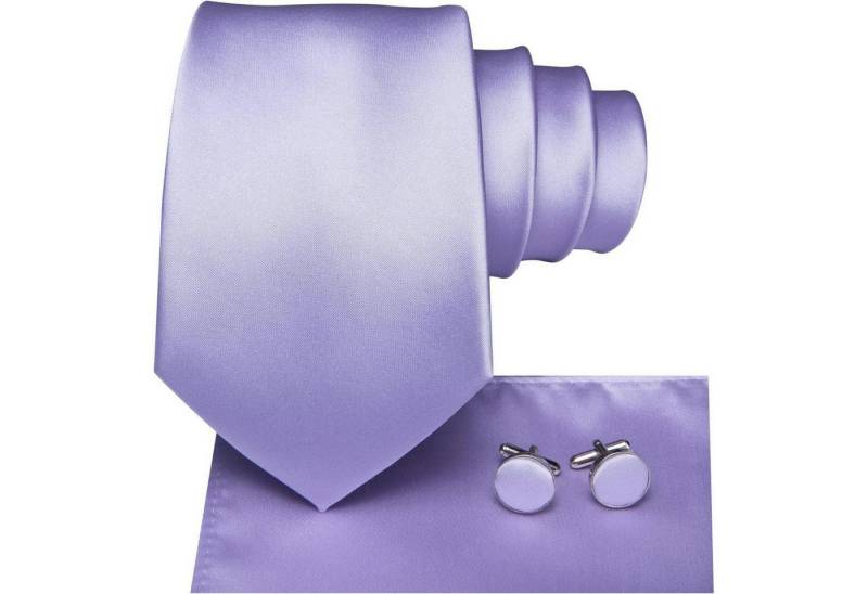 LuxusKollektion Krawatte Krawatte Herren Einstecktuch Taschentuch Set light purple solid von LuxusKollektion