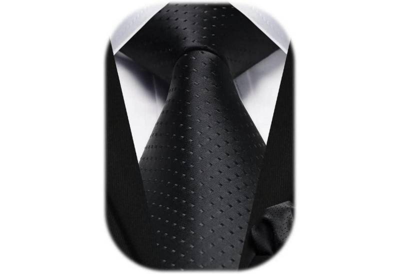 LuxusKollektion Krawatte Krawatte Herren Gepunktet Einstecktuch Set Einheitsgröße Schwarz 7 von LuxusKollektion