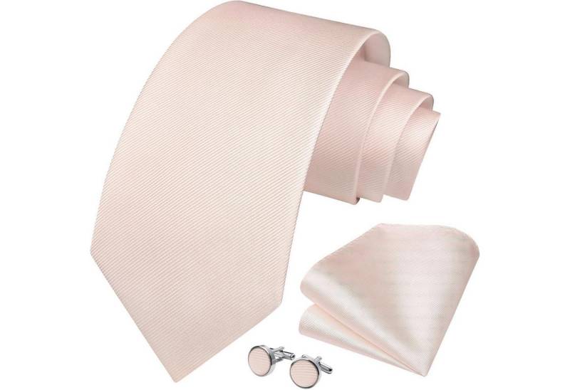 LuxusKollektion Krawatte Krawatte Herren Hochzeit Einstecktuch Manschettenknöpfe Set Rosa-4 von LuxusKollektion