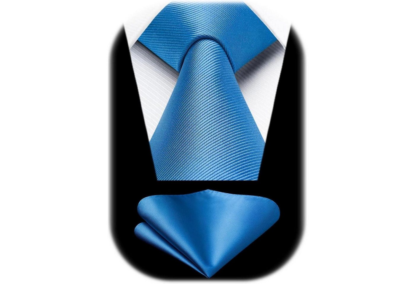 LuxusKollektion Krawatte Krawatte Herren Hochzeit Einstecktuch Set E3 Blau von LuxusKollektion