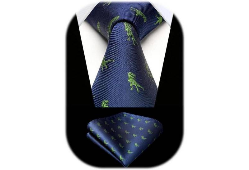 LuxusKollektion Krawatte Krawatte Herren Hochzeit Marineblau Dinosaurier Einheitsgröße von LuxusKollektion