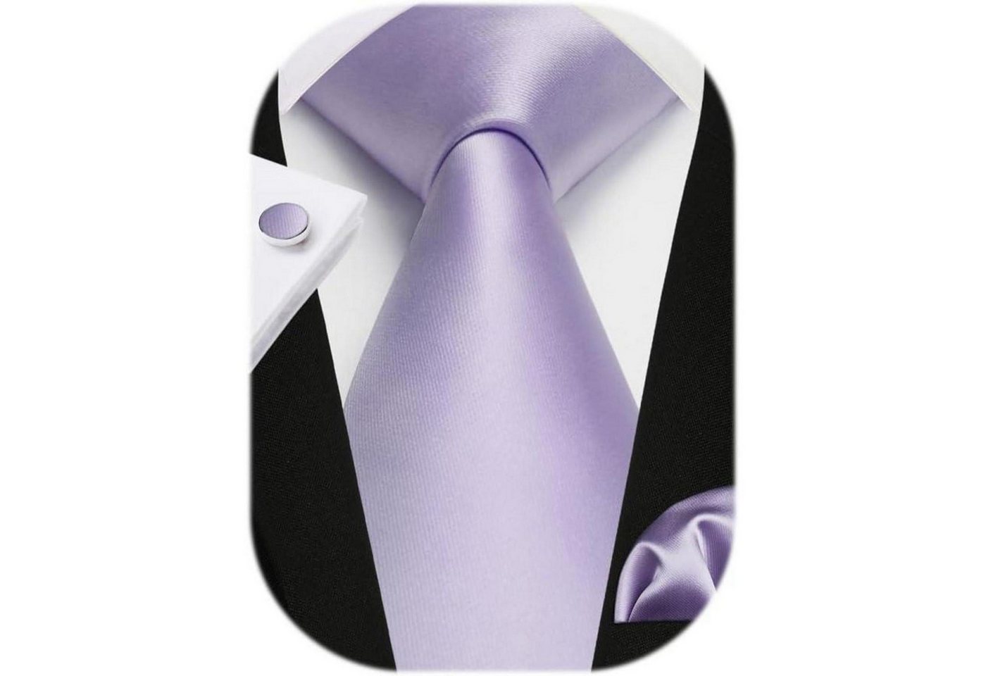 LuxusKollektion Krawatte Krawatte Herren Hochzeit Seide Paisley Manschettenknöpfe K Lila von LuxusKollektion