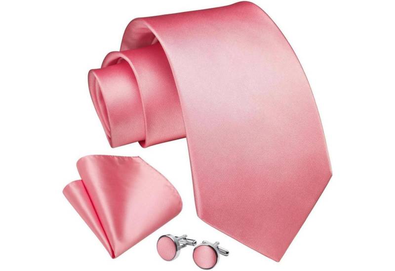 LuxusKollektion Krawatte Krawatte Herren Hochzeit Seide Paisley Set Einstecktuch A3 Rosa 2 von LuxusKollektion