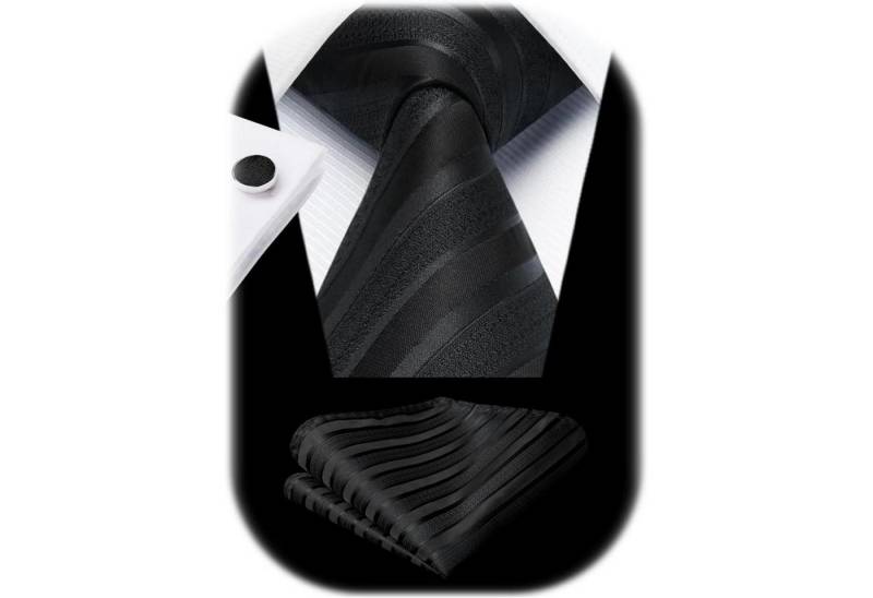 LuxusKollektion Krawatte Krawatte Herren Hochzeit Seide Set Manschettenknöpfe I Schwarz 4 LuxusKollektion Krawatte Krawatte Herren Hochzeit Seide Set Manschettenknöpfe I Schwarz 4 von LuxusKollektion