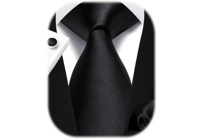 LuxusKollektion Krawatte Krawatte Herren Hochzeit Set Einstecktuch Manschettenknopf I Schwarz LuxusKollektion Krawatte Krawatte Herren Hochzeit Set Einstecktuch Manschettenknopf I Schwarz von LuxusKollektion