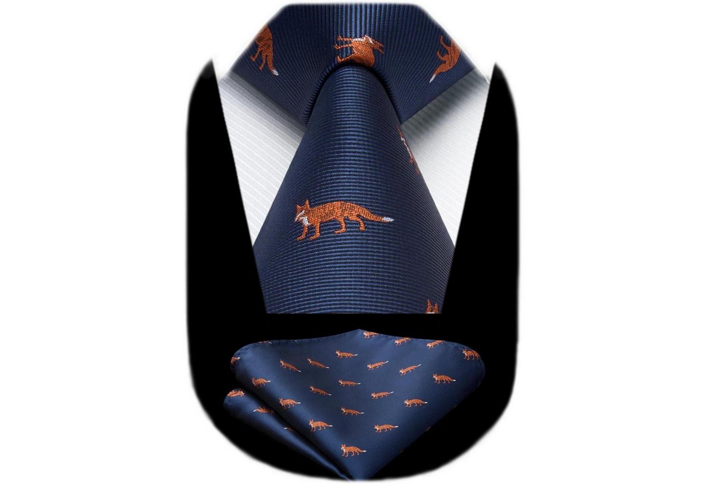 LuxusKollektion Krawatte Krawatte Herren Hochzeit Tiermuster Marineblau Orange_2 Einheitsgröße LuxusKollektion Krawatte Krawatte Herren Hochzeit Tiermuster Marineblau Orange_2 Einheitsgröße von LuxusKollektion