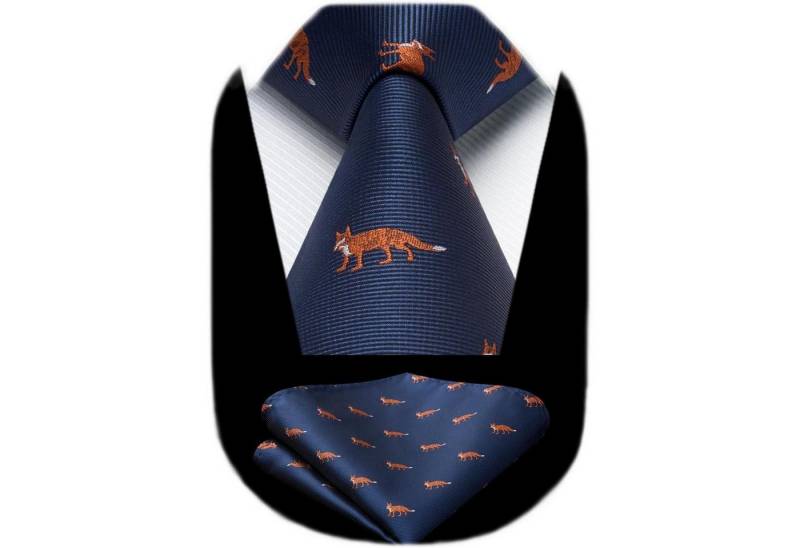 LuxusKollektion Krawatte Krawatte Herren Hochzeit Tiermuster Marineblau Orange_2 Einheitsgröße LuxusKollektion Krawatte Krawatte Herren Hochzeit Tiermuster Marineblau Orange_2 Einheitsgröße von LuxusKollektion