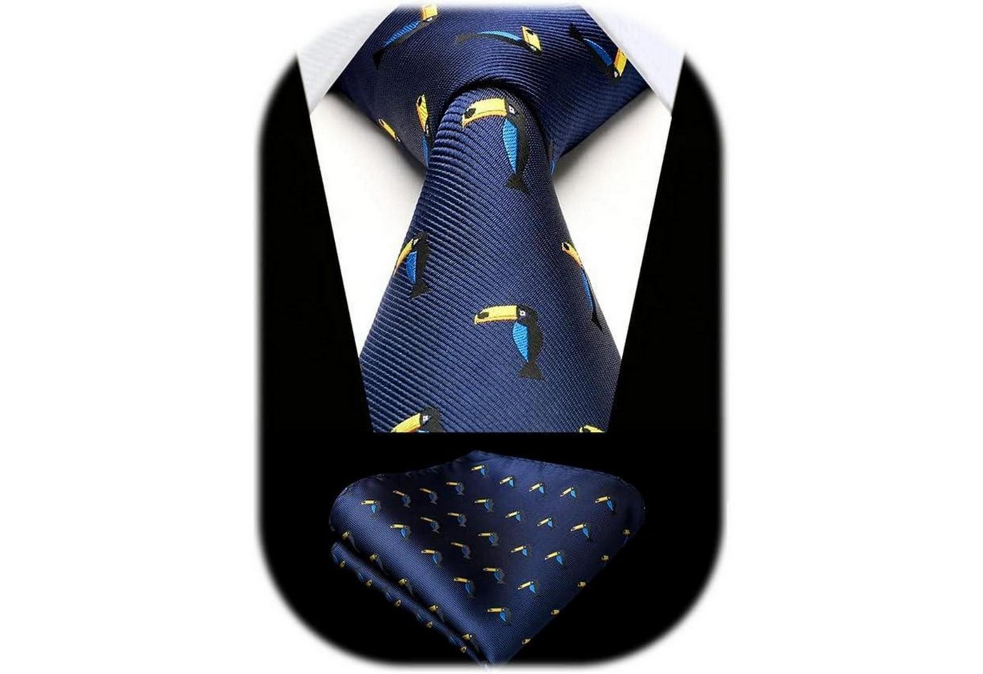 LuxusKollektion Krawatte Krawatte Herren Hochzeit Tiermuster Marineblau Tukan Einheitsgröße LuxusKollektion Krawatte Krawatte Herren Hochzeit Tiermuster Marineblau Tukan Einheitsgröße von LuxusKollektion