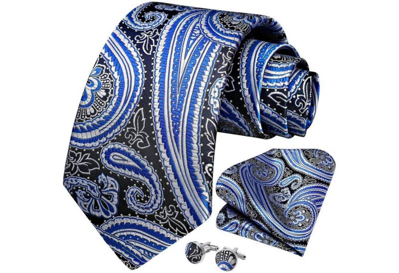 LuxusKollektion Krawatte Krawatte Herren Paisley Blau-5-Paisley-Krawatte Einheitsgröße von LuxusKollektion