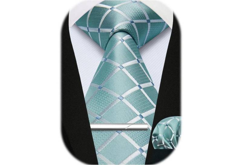 LuxusKollektion Krawatte Krawatte Herren Paisley Krawattenklammer C1-Karierte Einheitsgröße von LuxusKollektion