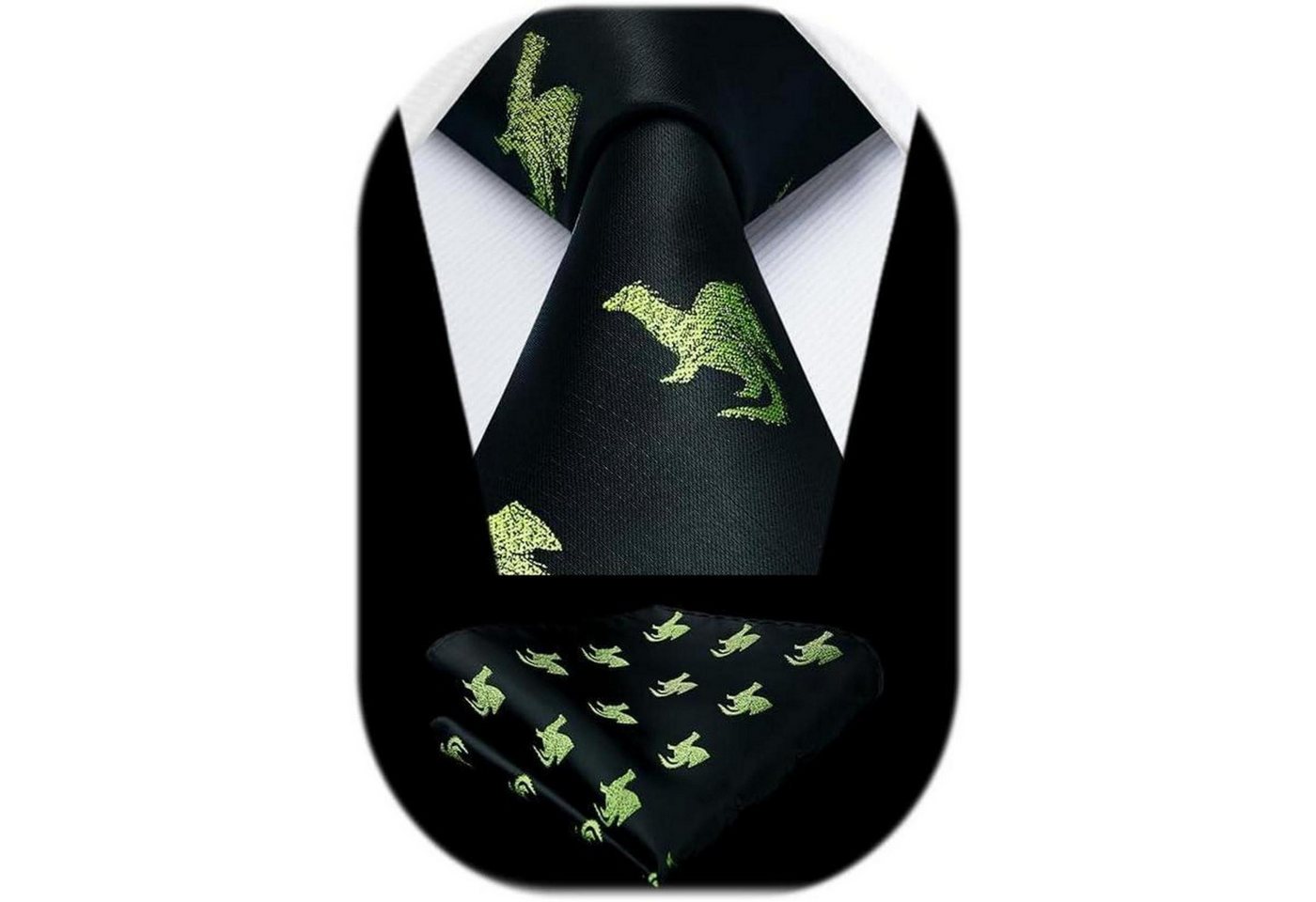 LuxusKollektion Krawatte Krawatte Herren Schwarz Dinosaurier A Einheitsgröße LuxusKollektion Krawatte Krawatte Herren Schwarz Dinosaurier A Einheitsgröße von LuxusKollektion