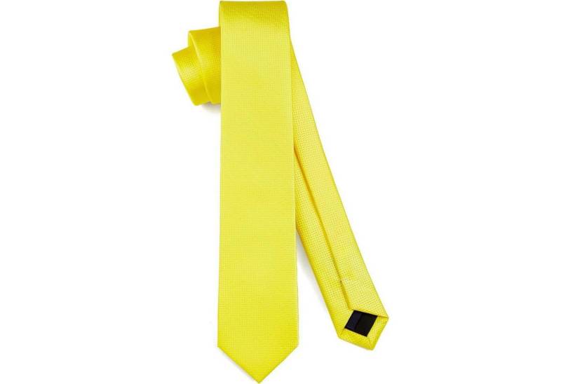 LuxusKollektion Krawatte Krawatte Herren Seide schmal Zitronengelb Einheitsgröße von LuxusKollektion