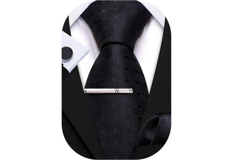 LuxusKollektion Krawatte Krawatte Herren Set Seide Manschettenknöpfe Schwarze Krawatte LuxusKollektion Krawatte Krawatte Herren Set Seide Manschettenknöpfe Schwarze Krawatte von LuxusKollektion