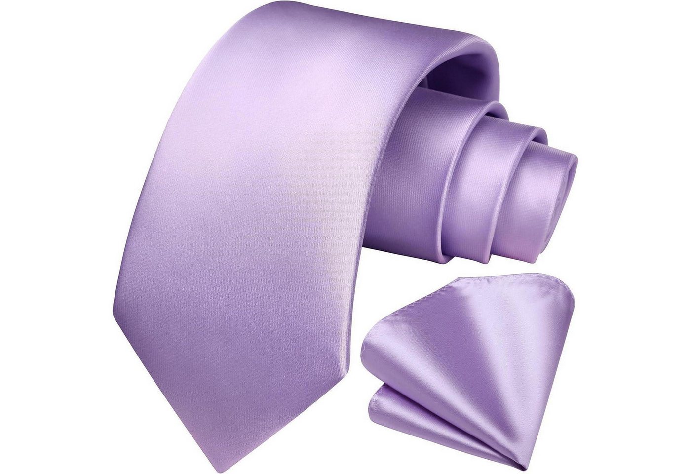 LuxusKollektion Krawatte Krawatte Herren Set Taschentuch W1-helle Lila Einheitsgröße von LuxusKollektion