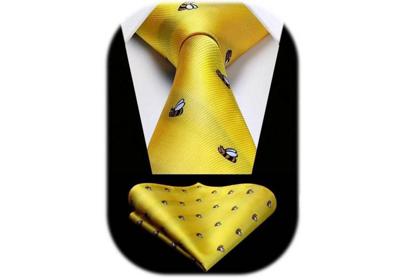 LuxusKollektion Krawatte Krawatte Herren Tiermuster Gelb Biene Einheitsgröße von LuxusKollektion