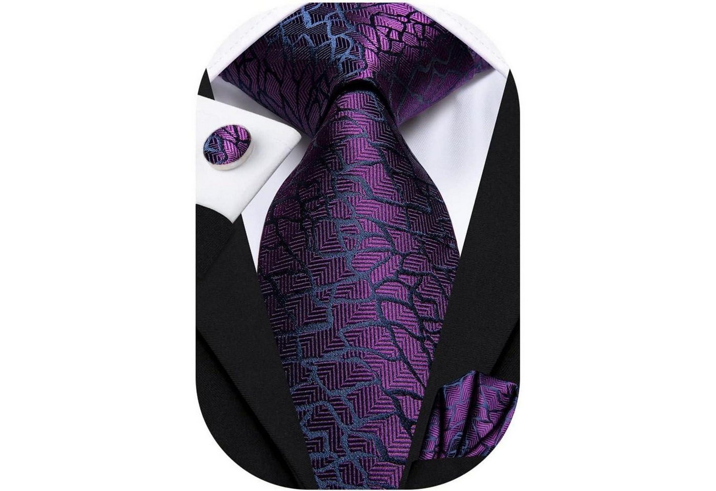 LuxusKollektion Krawatte Krawatte Herren klassisch einzigartiges dunkelviolettes Plaid LuxusKollektion Krawatte Krawatte Herren klassisch einzigartiges dunkelviolettes Plaid von LuxusKollektion