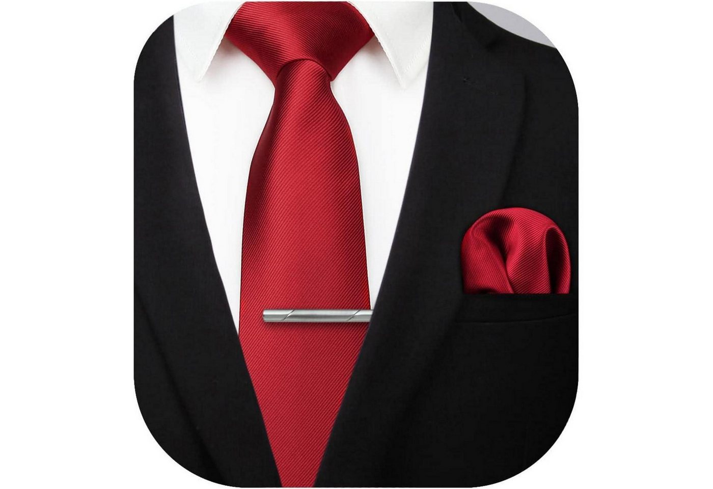 LuxusKollektion Krawatte Krawatte Hochzeit Herren Einstecktuch Einheitsgröße Rot von LuxusKollektion