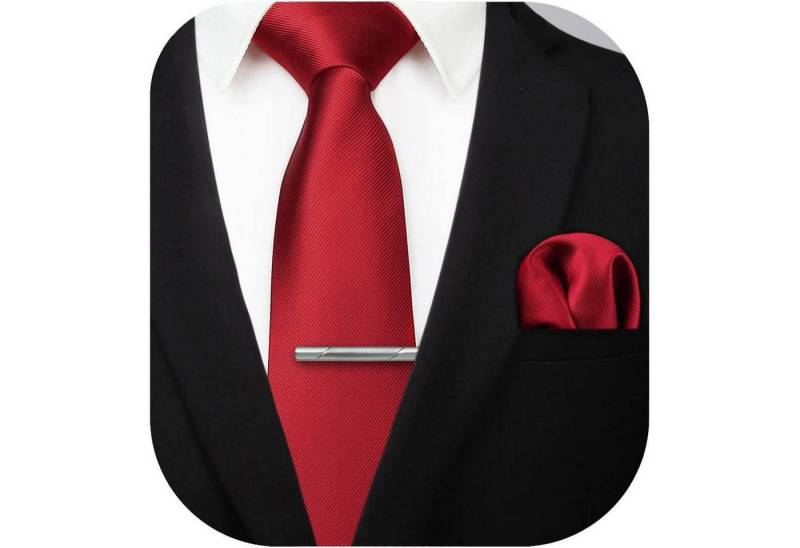 LuxusKollektion Krawatte Krawatte Hochzeit Herren Einstecktuch Einheitsgröße Rot von LuxusKollektion