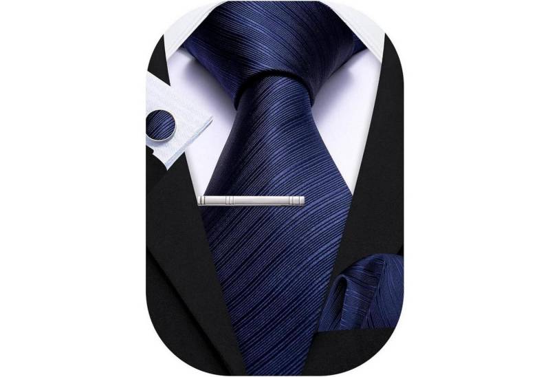 LuxusKollektion Krawatte Krawatte Set Herren Seide Streifen Manschettenknopf Dunkelblau LuxusKollektion Krawatte Krawatte Set Herren Seide Streifen Manschettenknopf Dunkelblau von LuxusKollektion
