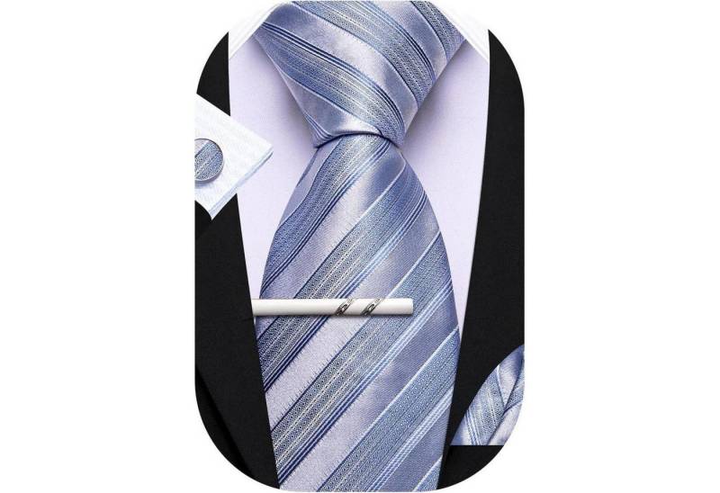 LuxusKollektion Krawatte Krawatte Set Herren Streifen Manschettenknopf Himmelblau Krawatten LuxusKollektion Krawatte Krawatte Set Herren Streifen Manschettenknopf Himmelblau Krawatten von LuxusKollektion