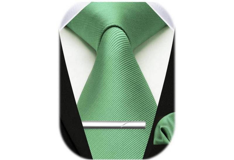LuxusKollektion Krawatte Krawatten Hochzeit Herren Einstecktuch Einheitsgröße Grün-3 von LuxusKollektion