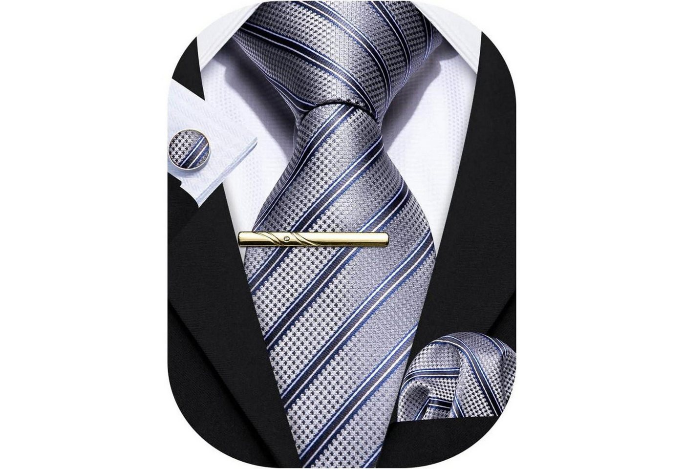 LuxusKollektion Krawatte Krawatten Seide Herren Taschentuch Plaid Hochzeit Set Helles Grau LuxusKollektion Krawatte Krawatten Seide Herren Taschentuch Plaid Hochzeit Set Helles Grau von LuxusKollektion