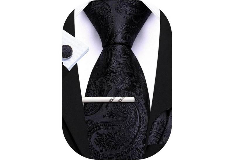 LuxusKollektion Krawatte Krawatten Seide Taschentuch Manschettenknöpfe Hochzeit Pure Black LuxusKollektion Krawatte Krawatten Seide Taschentuch Manschettenknöpfe Hochzeit Pure Black von LuxusKollektion