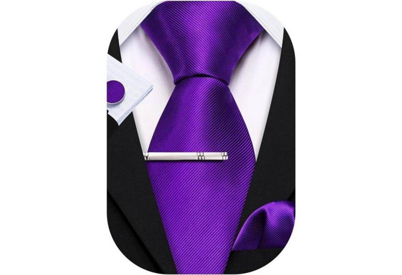 LuxusKollektion Krawatte Krawatten Set Seide Business Hochzeit Manschettenknöpfe deep purple LuxusKollektion Krawatte Krawatten Set Seide Business Hochzeit Manschettenknöpfe deep purple von LuxusKollektion