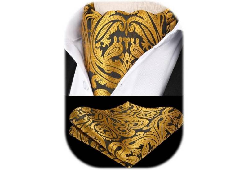LuxusKollektion Krawatte Krawattenschal Herren Ascot Paisley Gold Paisley-1 Einheitsgröße LuxusKollektion Krawatte Krawattenschal Herren Ascot Paisley Gold Paisley-1 Einheitsgröße von LuxusKollektion