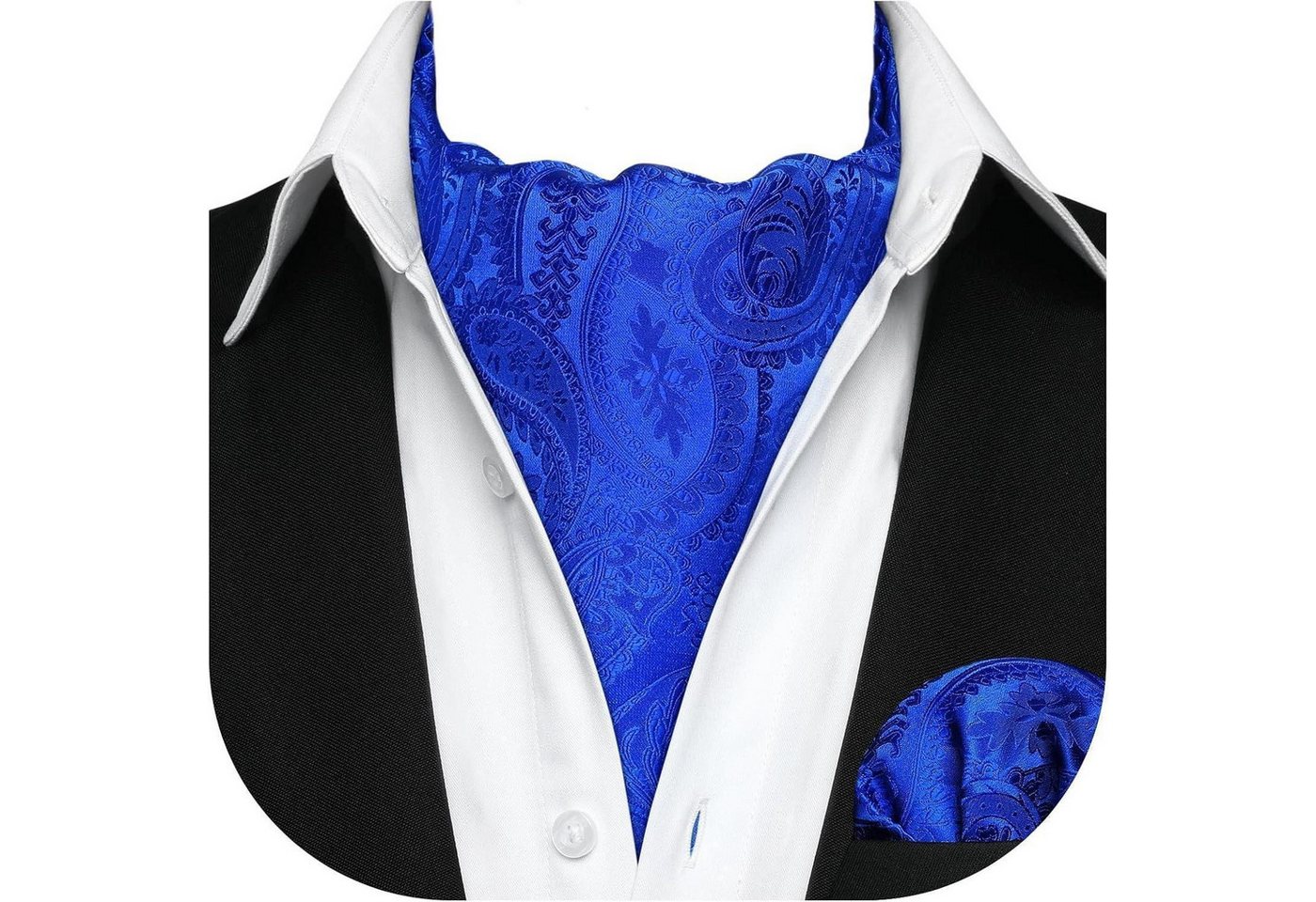 LuxusKollektion Krawatte Krawattenschal Herren Hochzeit Ascot Königsblau Paisley Einheitsgröße von LuxusKollektion