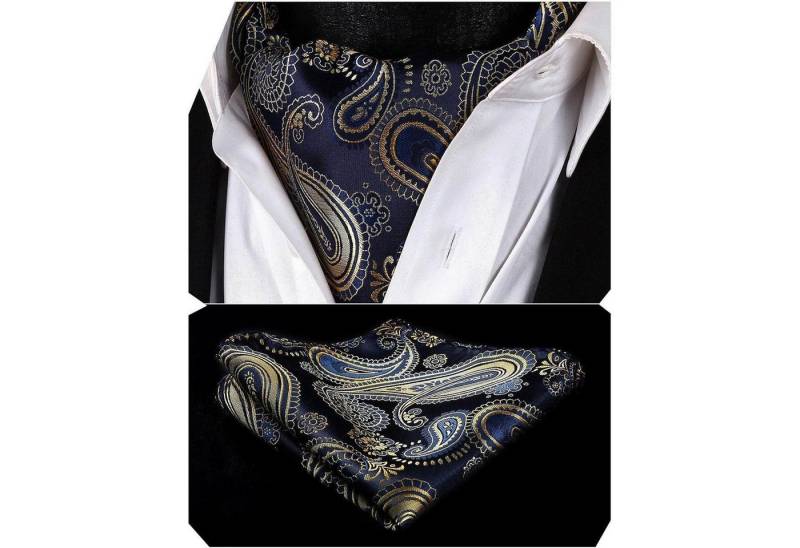 LuxusKollektion Krawatte Krawattenschal Herren Hochzeit Ascot Marineblau Gold Einheitsgröße von LuxusKollektion