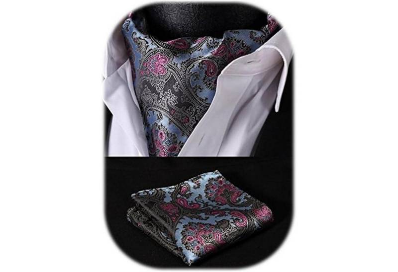 LuxusKollektion Krawatte Krawattenschal Herren Hochzeit Ascot Paisley Blau Rosa Einheitsgröße LuxusKollektion Krawatte Krawattenschal Herren Hochzeit Ascot Paisley Blau Rosa Einheitsgröße von LuxusKollektion