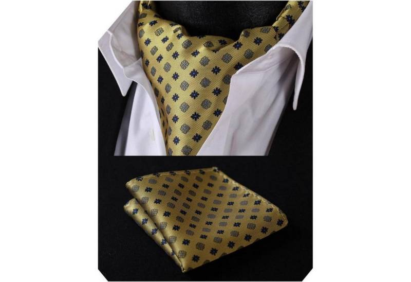 LuxusKollektion Krawatte Krawattenschal Herren Hochzeit Paisley Punkt Olive Gelb Einheitsgröße von LuxusKollektion