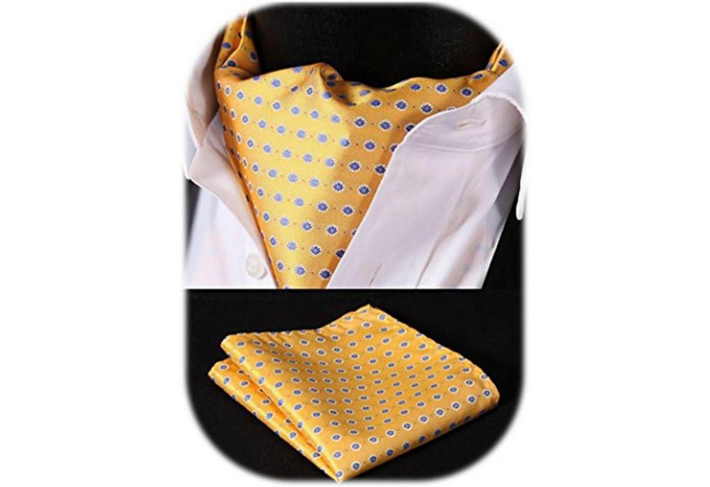 LuxusKollektion Krawatte Krawattenschal Herren Paisley Ascot Hochzeit Gelb Blau Einheitsgröße von LuxusKollektion