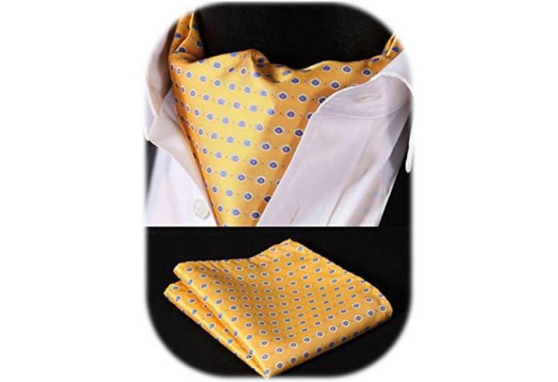 LuxusKollektion Krawatte Krawattenschal Herren Paisley Ascot Hochzeit Gelb Blau Einheitsgröße von LuxusKollektion