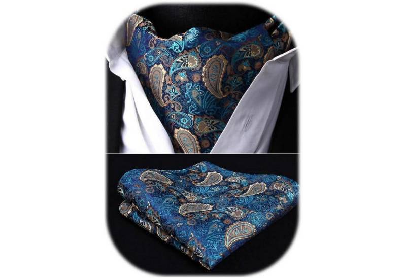 LuxusKollektion Krawatte Krawattenschal Herren Paisley Ascot Krawatte Grun Gold Einheitsgröße von LuxusKollektion